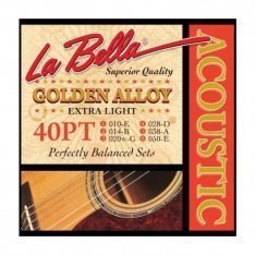 Струни для акустичної гітари La Bella Golden Alloy 80/20 40PT, 10-50