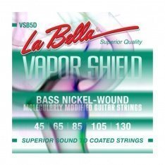 Струни для бас-гітари La Bella Vapor Shield Nickel Round Wound VSB5D, 45-130