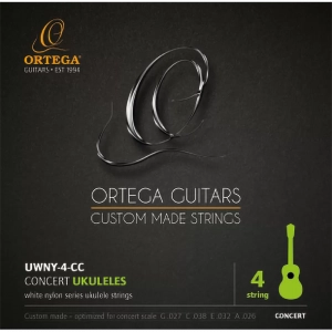 Струни для укулеле концерт Ortega Custom White Nylon UWNY-4-CC