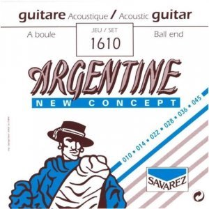 Струни для акустичної джипсі джаз гітари Savarez Argentine 1610, 10-45 Ball End