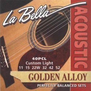 Струни для акустичної гітари La Bella Golden Alloy 80/20 40PCL, 11-52