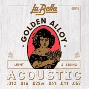 Струни для акустичної гітари La Bella Golden Alloy 80/20 40PS, 12-52