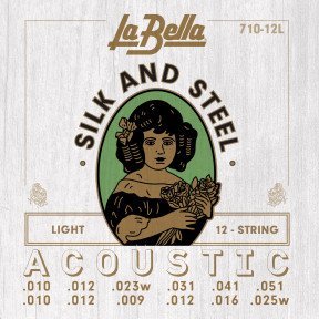 Струни для 12-струнної акустичної гітари La Bella Silk And Steel 710-12L, 10-51