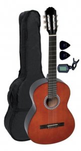 Классическая гитара GEWApure Basic 3/4 (Walnut) + чехол + тюнер + медиаторы