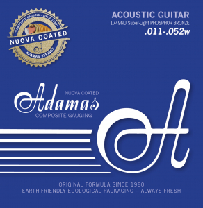 Струни для акустичної гітари Adamas Nuova Coated Phosphor Bronze 1749NU, 11-52w