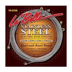 Струни для бас-гітари La Bella Stainless Steel Round Wound M45B, 45-128