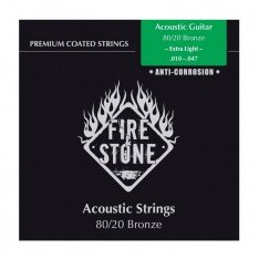 Струни для акустичної гітари Fire&Stone Coated 80/20 Bronze, 10-47