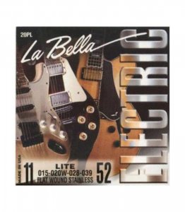 Струни для акустичної гітари La Bella 20PL 11-52 (Flat Wound)