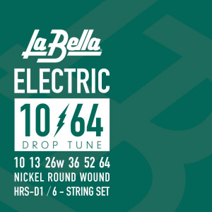 Струни для електрогітари La Bella Nickel Round Wound Drop Tune HRS-D1, 10-64