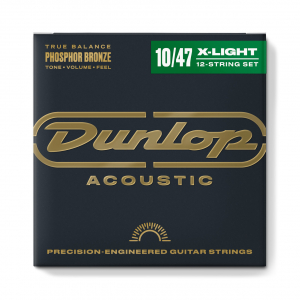 Струни для 12-струнної акустичної гітари Dunlop DAP1047J Phosphor Bronze