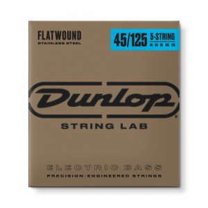 Струни для 5-струнної бас-гітари Dunlop DBFS45125 LG Scale Flatwound Stainless Steel