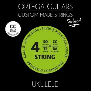 Струни для укулеле концерт Ortega Custom Select Black Nylon UKSBK-CC