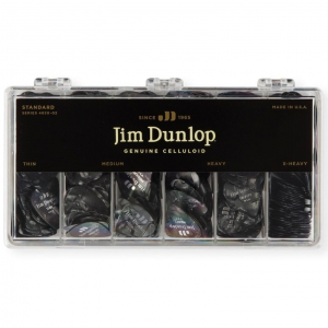 Набір медіаторів Dunlop 4830-02 Genuine Celluloid Black Perloid (432 шт.)