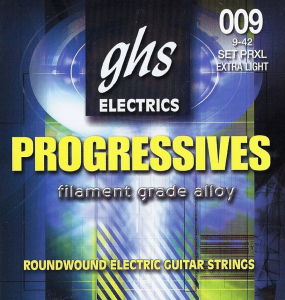 Струни для електрогітари GHS Progressives PRXL, 9-42