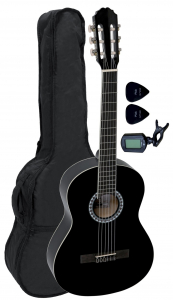 Классическая гитара GEWA Basic 3/4 Black (+ чехол, тюнер, медиаторы)