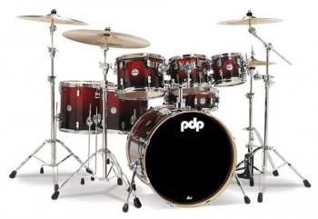 Ударна установка PDP Concept Maple Finish Ply (22" BD, 7pc) Red to Black Sparkle