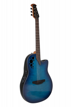 Електроакустична гітара Ovation Celebrity Elite Plus Limited 2024 CE44P Mid Cutaway Blue Flamed Maple