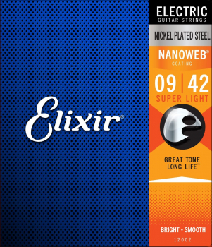 Струни для електрогітари Elixir Nanoweb Nickel Plated Steel 12002, 9-42