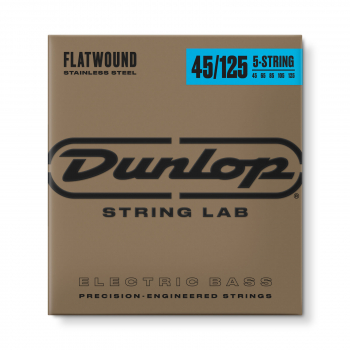 Струны для 5-струнной бас-гитары Dunlop DBFS45125 LG Scale Flatwound Stainless Steel