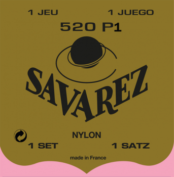 Струни для класичної гітари Savarez Traditional 520P1 (nylon wound E1, B2, G3) Normal Tension