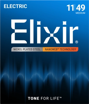 Струны для электрогитары Elixir Nanoweb Nickel Plated Steel 12102, 11-49
