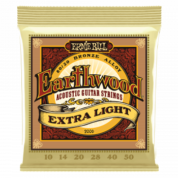 Струны для акустической гитары Ernie Ball Earthwood 80/20 Bronze P02006, 10-50