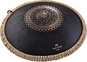 Глюкофон Meinl Sonic Energy OSTD1BKE Octave Steel Tongue Drum D Kurd (16") Black, Floral Design