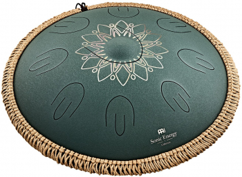 Глюкофон Meinl Sonic Energy OSTD4DGE Octave Steel Tongue Drum F#-Minor (16") Dark Green, Floral Design
