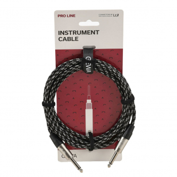 Інструментальний кабель GEWA Pro Line Mono Jack 6,3 мм/Mono Jack 6,3 мм (3 м) чорно-біле обплетення