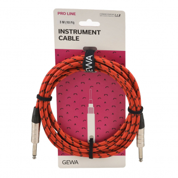 Інструментальний кабель GEWA Pro Line Mono Jack 6,3 мм/Mono Jack 6,3 мм (3 м) червоно-чорне обплетення