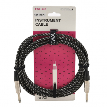 Інструментальний кабель GEWA Pro Line Mono Jack 6,3 мм/Mono Jack 6,3 мм (6 м) чорно-біле обплетення