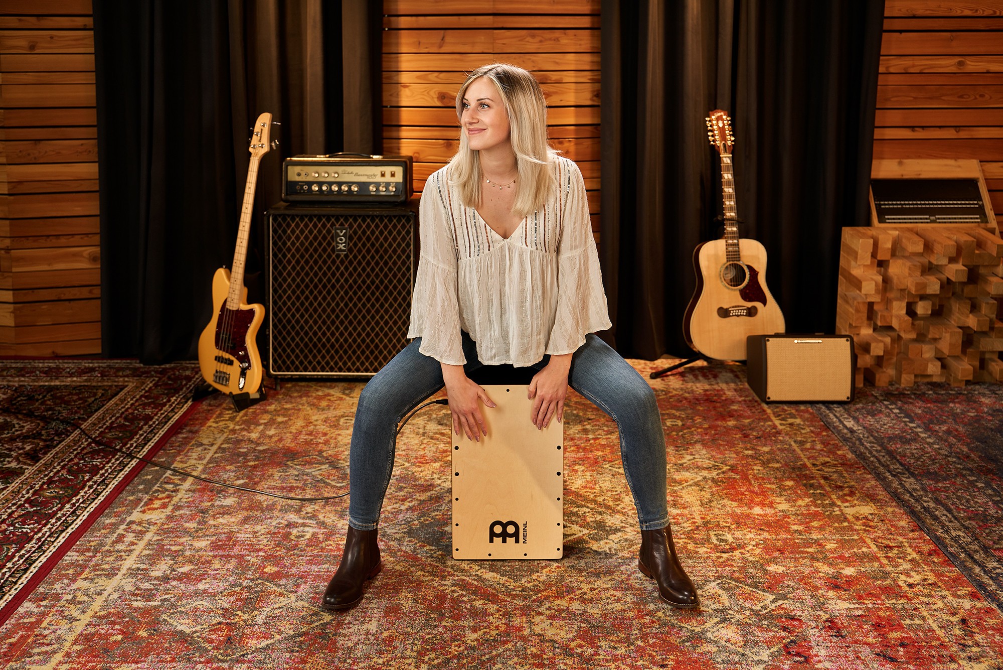 Кахон со звукоснимателем Meinl Snarecraft PSC100B Black