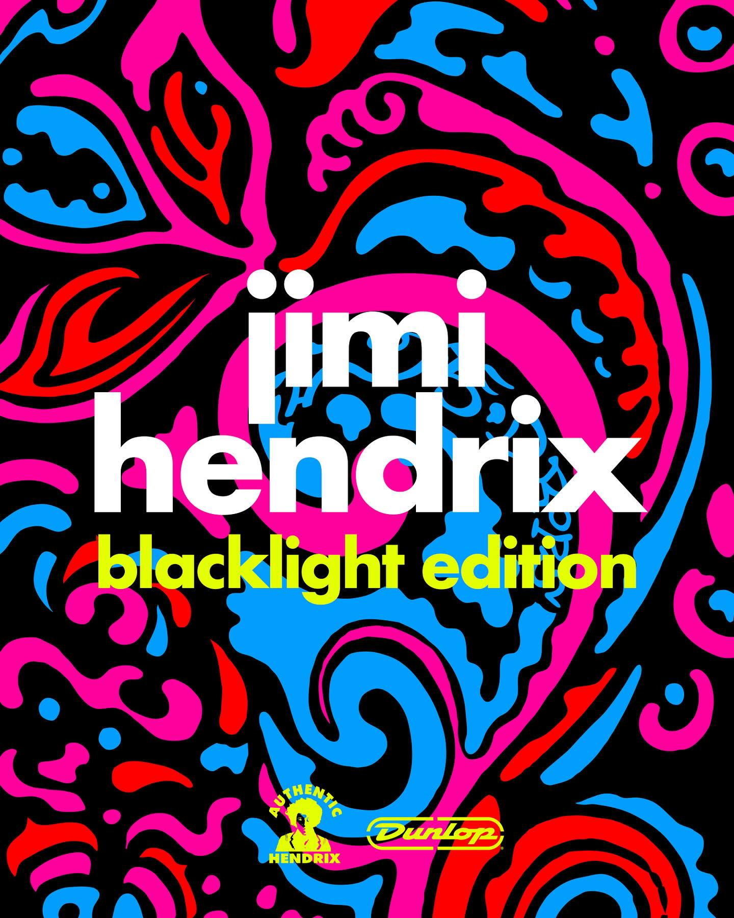 Ремінь гітарний Dunlop JH23 2" Jimi Hendrix Blacklight Monterey Orange
